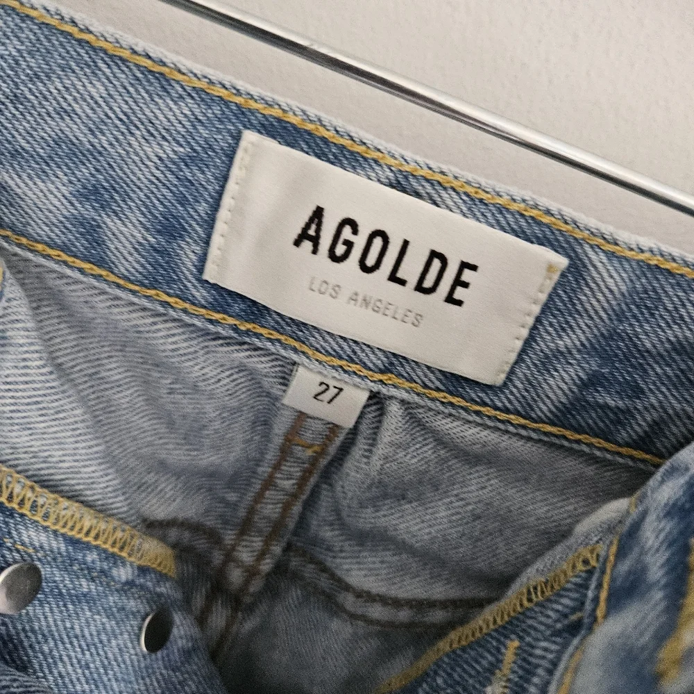 Agolde Light Blue Denim Jean Cut-off Shorts Distressed